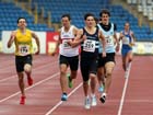 800 metres between 259 John Bird (Ipswich Harriers), 196 Jordan Bransberg (Skyrac), 304 Mike Wilshore (Bristol) and 257 Aaron Barker (Rossendale) at the 2012 England and North Champs.